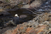 Bill pumps water from Minaret Creek.
