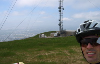 Bill in front of the large antenna on Mt. Allison. (2659ft)