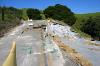 Sierra Rd. washout, downhill side (750ft)