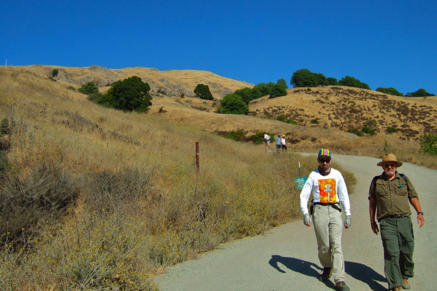 Zach and Ron descend the busy Hidden Valley Trail.