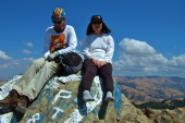 Zach and Michi rest on the summit pinnacle.