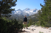 Bill on the Mono Pass Trail overlooking Little Lakes Valley