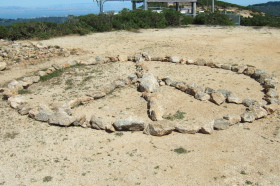 Stone peace sign on Middle Peak