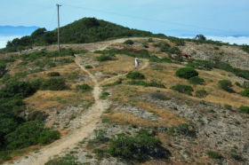 David climbs the use trail up Peak Mountain