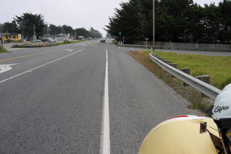 Riding south on CA1 through Moss Beach. (60ft)