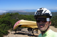 Bill and bike on Montara Mountain North Peak (1890ft)