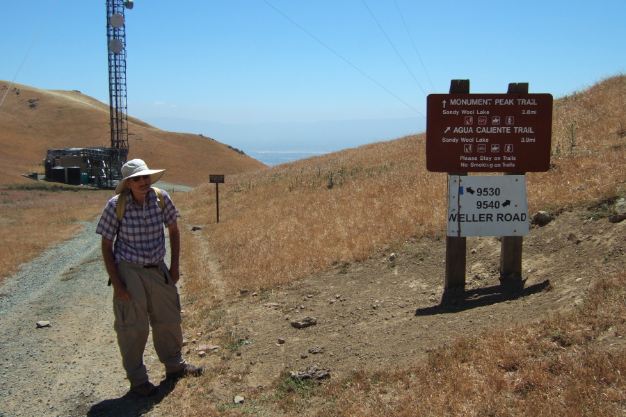 David at the upper junction of Agua Caliente and Monument Peak trails