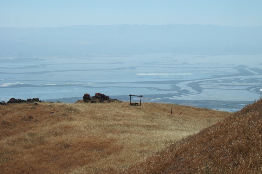 Lone picnic table with a view