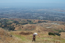 David struggles up the steepest section of trail.