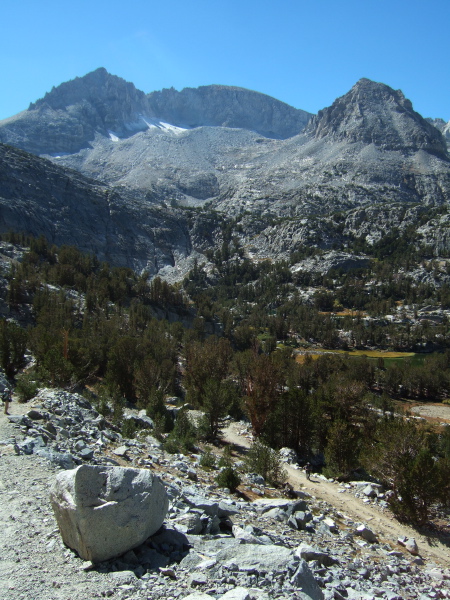 Frank and Stella descend from Morgan Pass