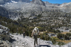 Bill and Stella march up the last of the climb to Morgan Pass (11100ft).