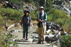 Stella and Frank enjoy their hike.