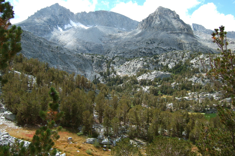 Mt. Dade (13600ft) and Treasure Peak (12975ft) from the Morgan Pass trail.