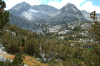 Mt. Dade (13600ft) and Treasure Peak (12975ft) from the Morgan Pass trail.