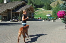 Laura and Kumba at the River Run Day Lodge
