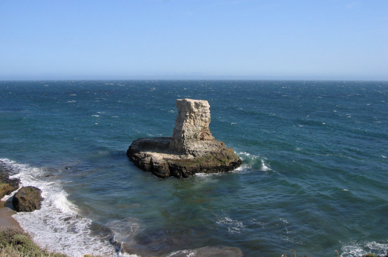 A small island off the coast.
