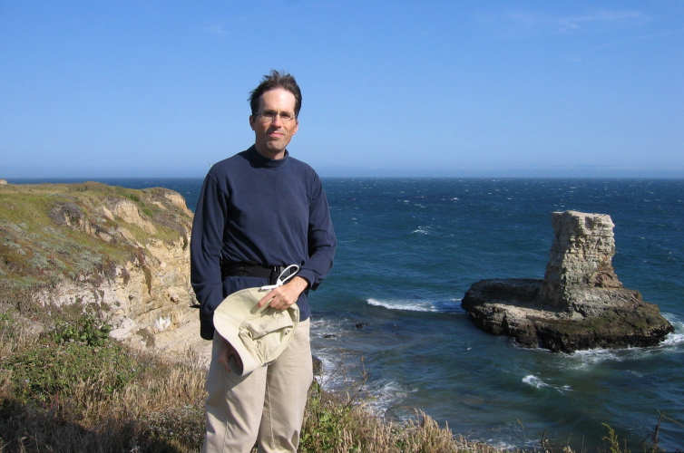 Bill on the bluff in front of the small island.