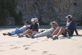 On the beach.