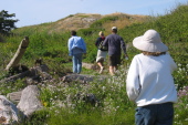 Hiking back up to the bluff (and the wind).