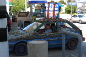 Burningman car seen in Santa Cruz.
