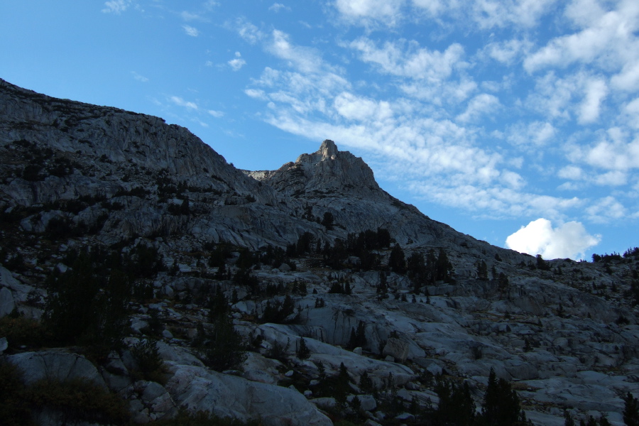 View up to the east ridge of Mt. Conness