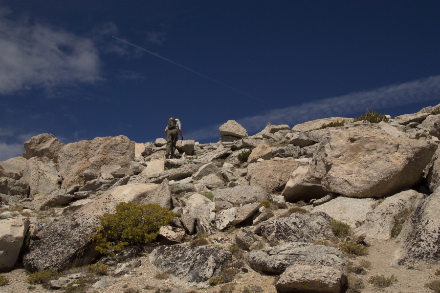 Bill leads the way up the Conness plateau.
