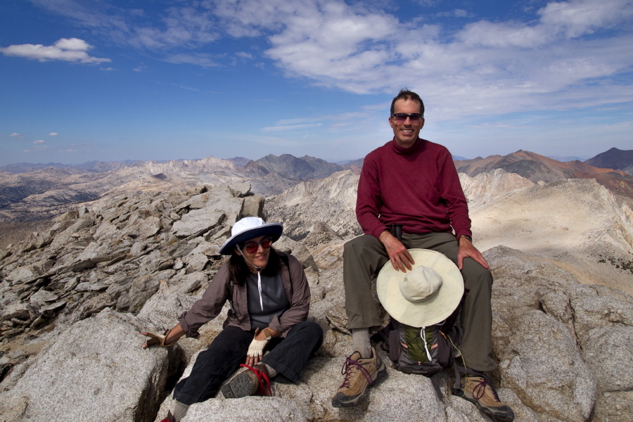 Stella and Bill on Mt. Conness summit