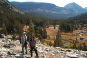 Frank and Stella on the climb up Hall Valley.