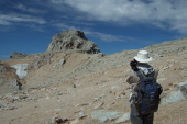 Frank takes his photo of the summit and arête.