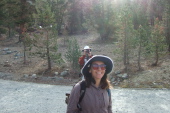 Stella is happy to be on the trail; Frank photographs our route ahead.