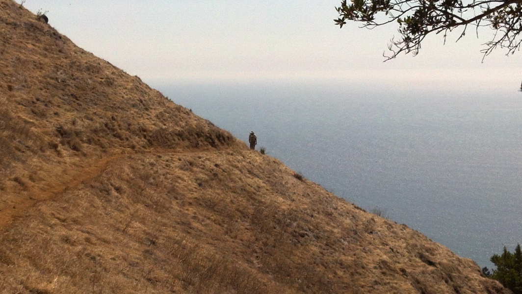 David continues ahead on the trail.