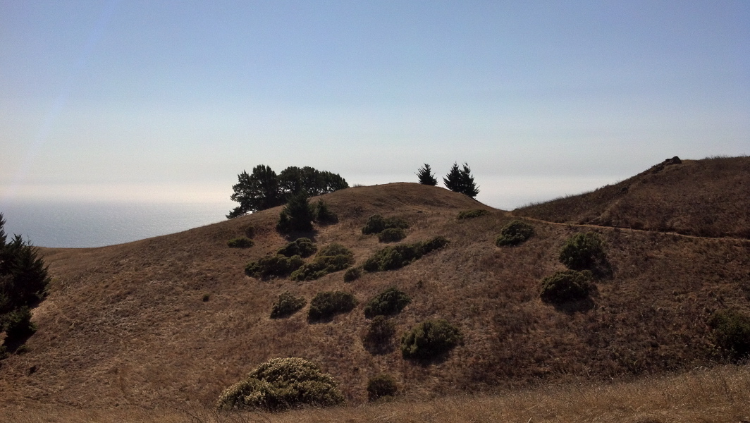 View back to the hill I was standing on when pinging the repeaters.