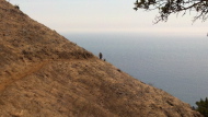 David continues ahead on the trail.