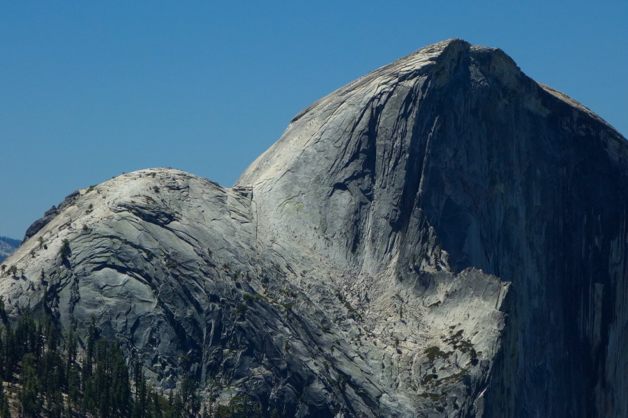 Hikers on the Half Dome cables