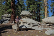 David stands before an interesting rock formation.