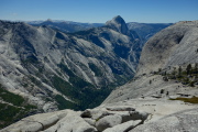 View down the shoulder of Mount Watkins into Tenaya Canyon