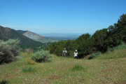 Piaw and Xiaoqin reach a good resting spot on Cardinet Oaks Road.