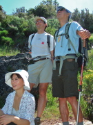 Hikers stop to enjoy the view on the Olympia Trail.