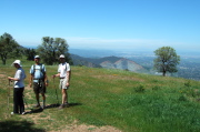 The road levels off at a saddle below Mt. Olympia before climbing steeply to the summit.