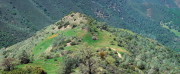 View down to saddle on Mt. Olympia Trail