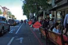 Returning through the busy part of Sausalito