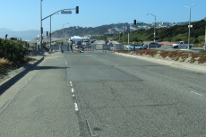 The Great Highway is closed, but I managed just to fit under the barrier without getting out of the bike.