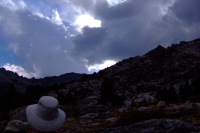 David descends under gathering clouds.