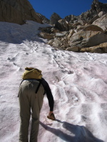 David testing the snow up to the notch. (11010ft)