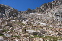 David descending to the bowl below the notch. (10800ft)