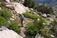 David pausing before climbing up to join me (10800ft)