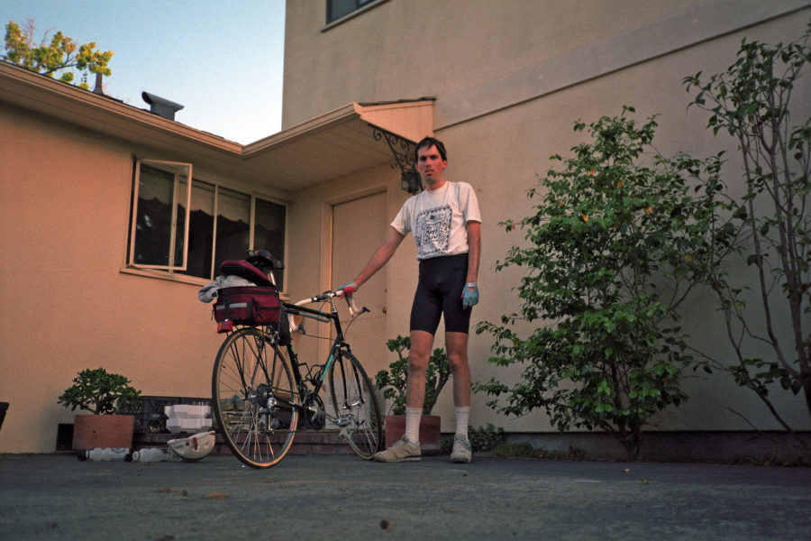 Bill at end of ride, feeling very tired.