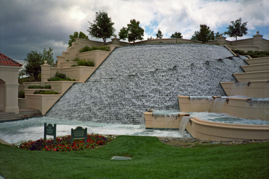 Ostentatious fountain at Crow Canyon Rd. and Doherty Rd.