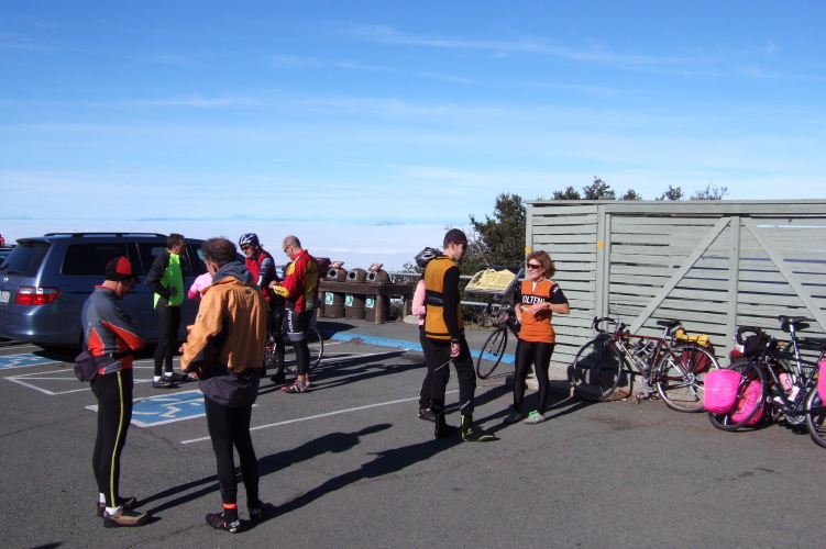Standing around in the warm sun.