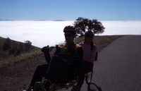 Zach and Michi climb Summit Rd.